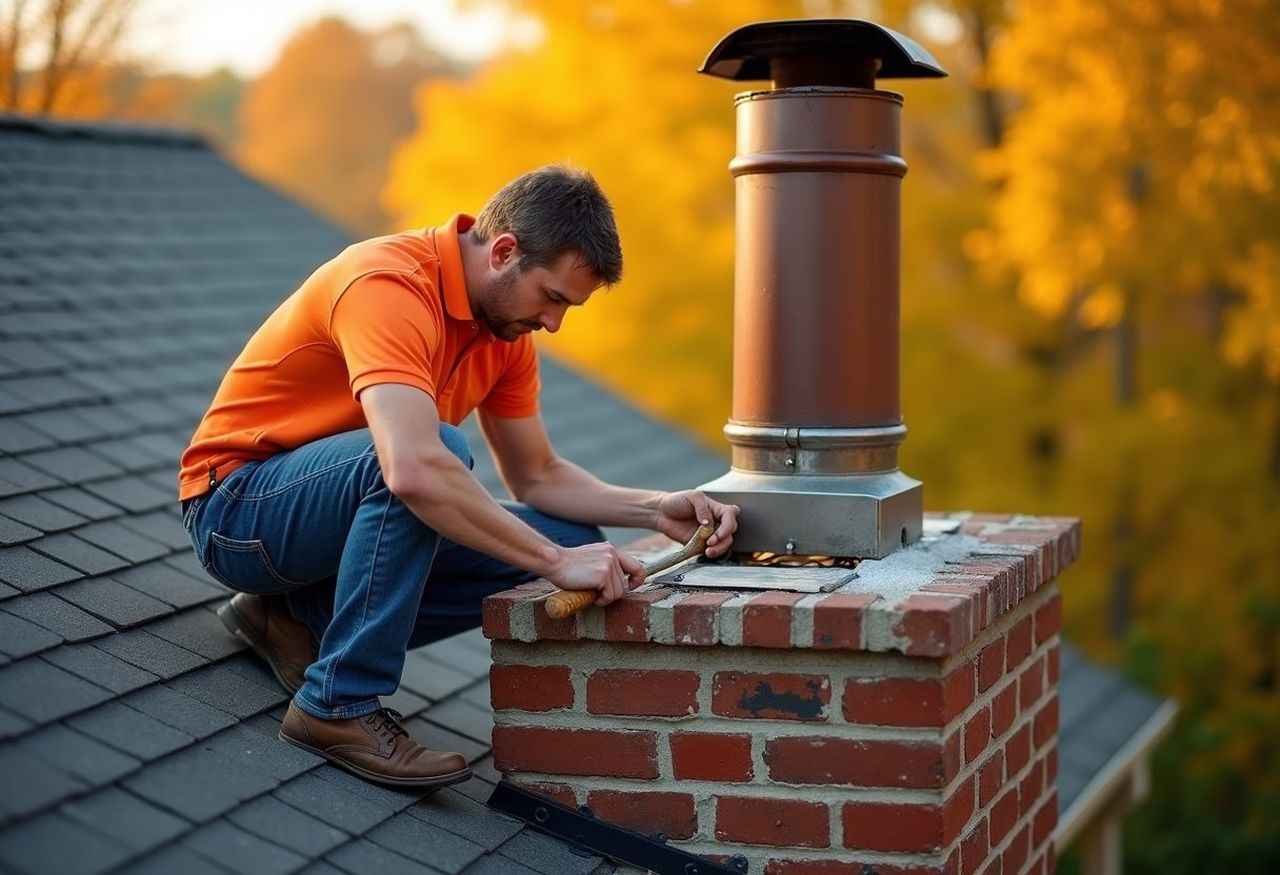 Mighty Chimney Care chimney technician at work